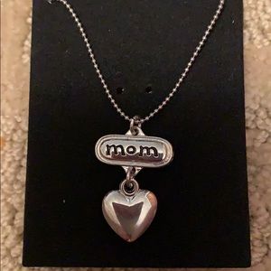 Sliver Mom Heart Necklace